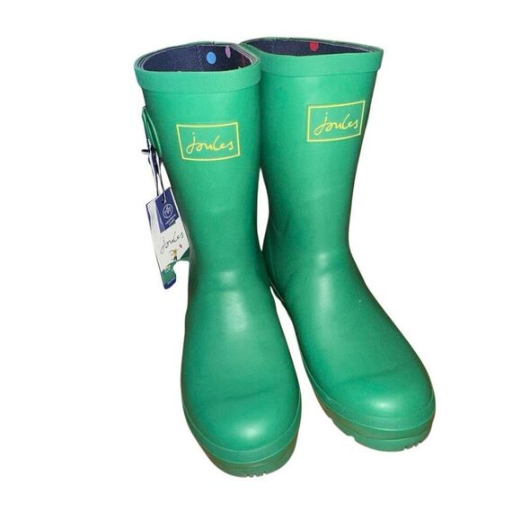 Joules winter Neoprene Lined Green Rain Boots sz 10 Rubber garden, puddle, cute - Picture 4 of 9